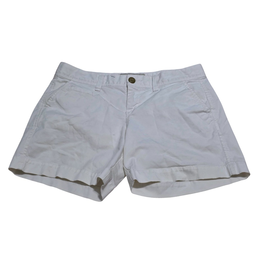 Old Navy White Favorite Khakis Perfect 5 Inch Low Rise Chino Shorts Womens 2